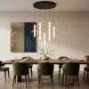 Celeste Tiered Ring Chandelier – Black, Antique Bronze & Clear Glass - Image 2