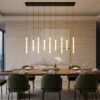 Celeste Linear Cascade Chandelier – Black, Antique Bronze & Clear Glass - Image 2