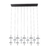 Celeste Linear Cascade Chandelier – Black, Antique Bronze & Clear Glass