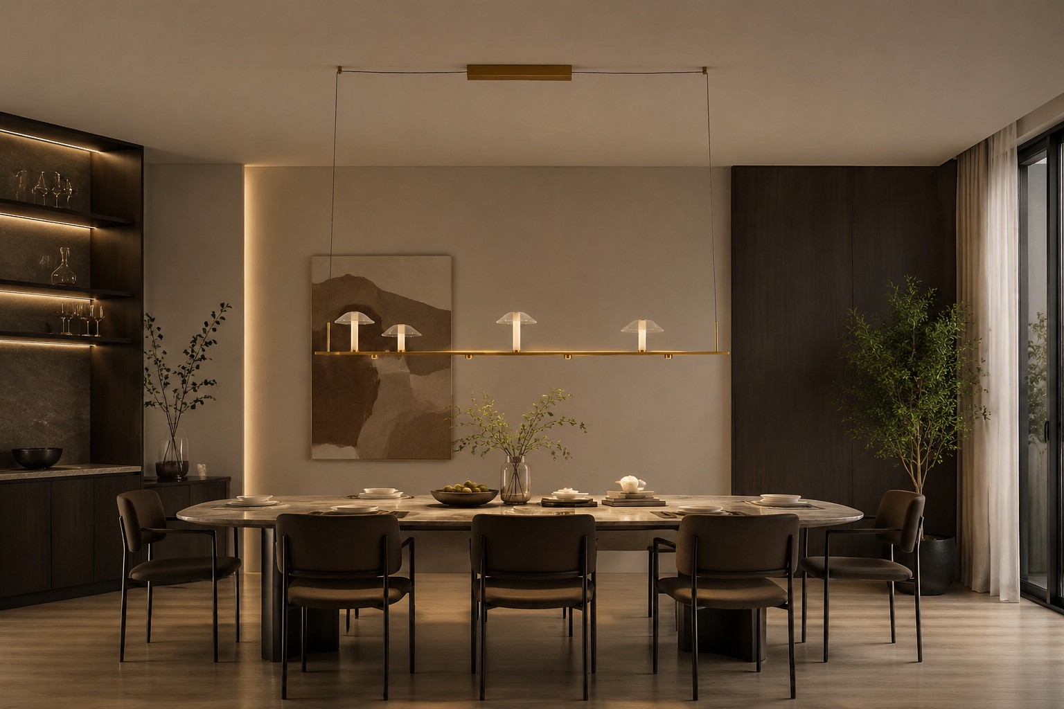 Celeste Linear Chandelier – Antique Bronze & Clear Glass - Image 2