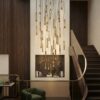 Monaco Large Cascade Pendant Light – Champagne Gold Glass - Image 2