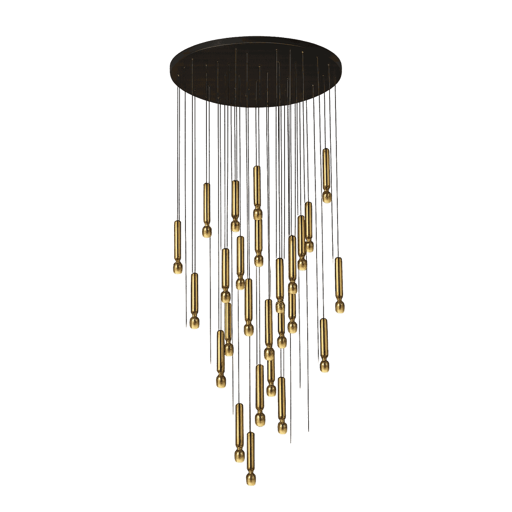 Monaco Large Cascade Pendant Light – Champagne Gold Glass