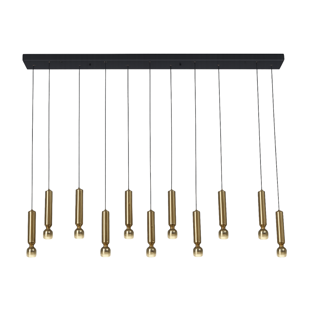 Monaco Small Linear Pendant Light – Champagne Gold Glass