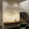 Monaco Large Linear Pendant Light – Champagne Gold Glass - Image 2